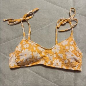 Xhilaration Orange and Black Floral Bikini top
